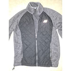 Mens New Balance Zip-Up Jacket Preowned Excellent Quilted Gray and Black